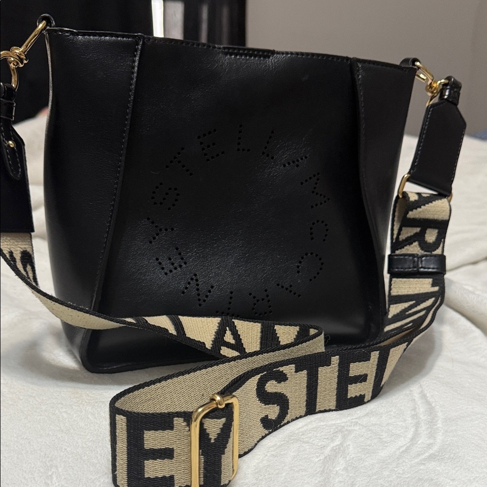 Stella McCartney Black Perforated Logo Bag